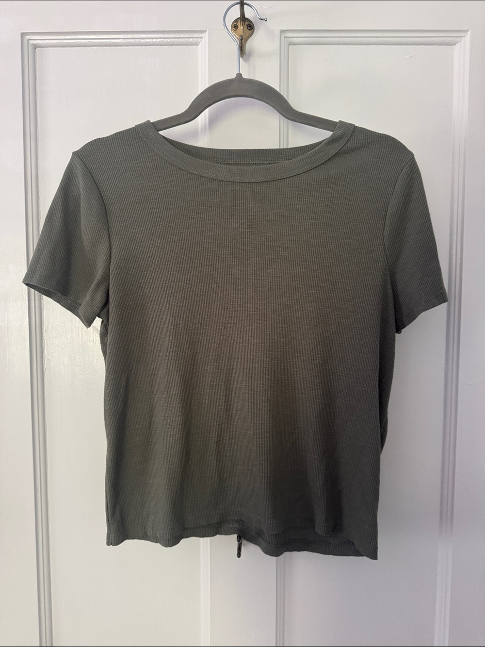 SO Olive Green Ribbed Short Sleeve Tee